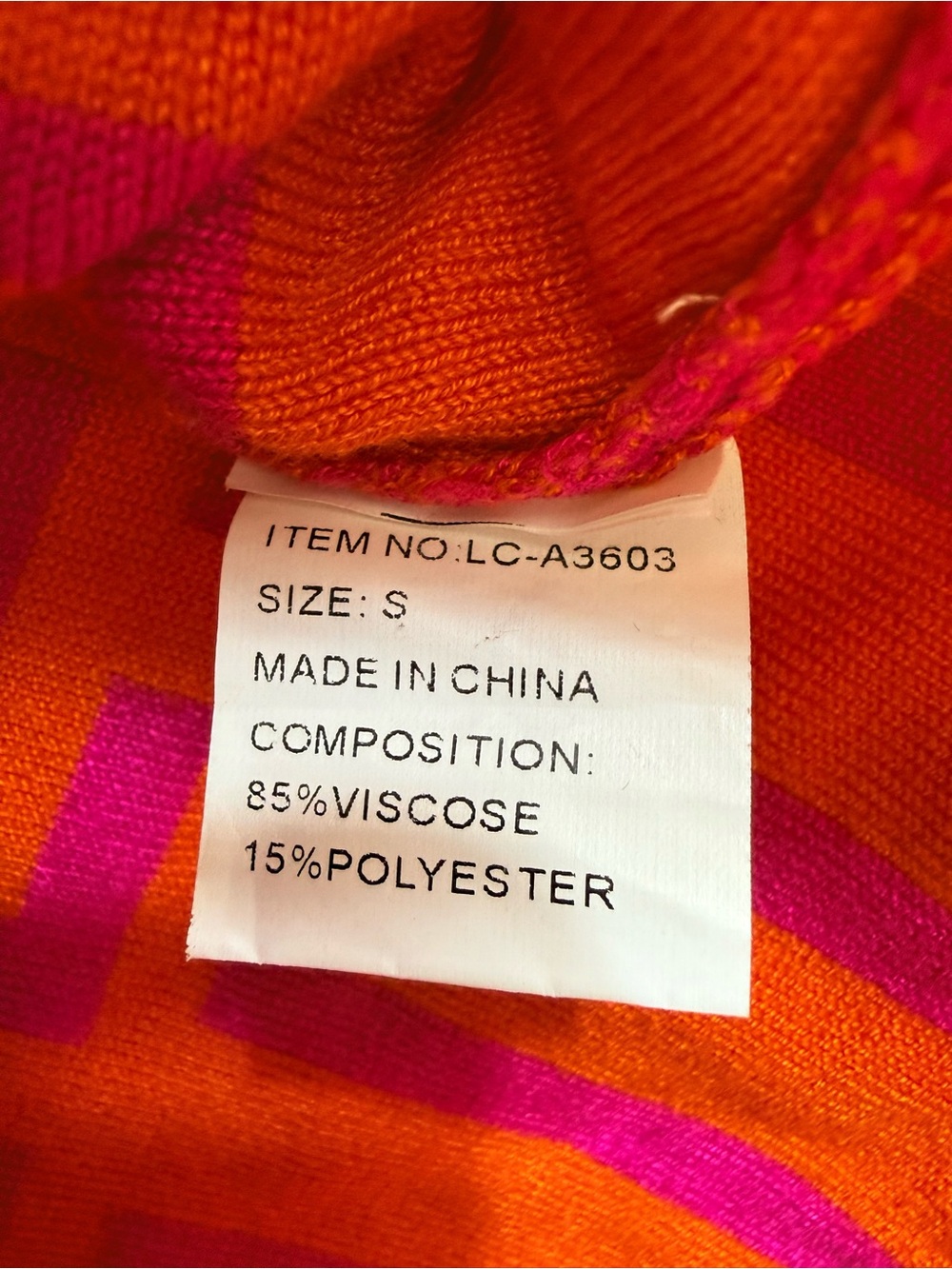 Lizette Collection Geometric Maze Cropped Knit Sweater Pink Orange Size S - Picture 7 of 11